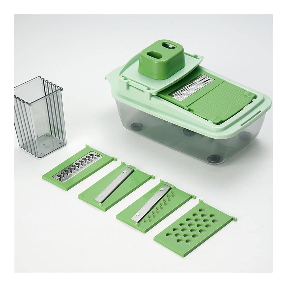 Gemüsehobel Profi-Schneider für Obst Gemüse & mehr - Inkl. Auffangbehälter | Multifunktionaler Gemüseschneider mit Zwiebelhacker & Würfelschneider - Sparen Sie Zeit & Mühe! Ideal für Küchenliebhaber