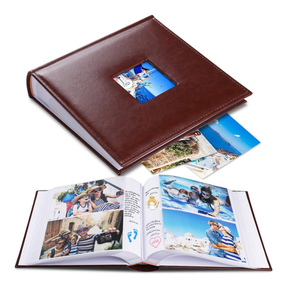 Erstellen Sie unvergessliche Erinnerungen Hochwertiges Leder Fotoalbum für 220 Fotos 10x15 cm. Einsteckalbum mit weißen Seiten und Memo-Raum. Perfekt für Ihre wertvollen Alben