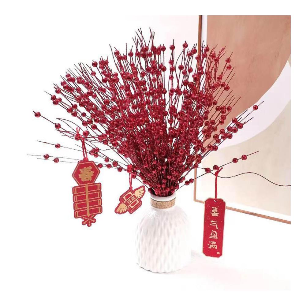 Entdecken Sie die Magie der Natur 10 Stück Künstliche Rote Beeren Dekoration - Roségold Glitzer Beeren Stiele für Weihnachten Deko & Bastelzweige - Ideale Früchte-Verzierung für festliche Stimmung