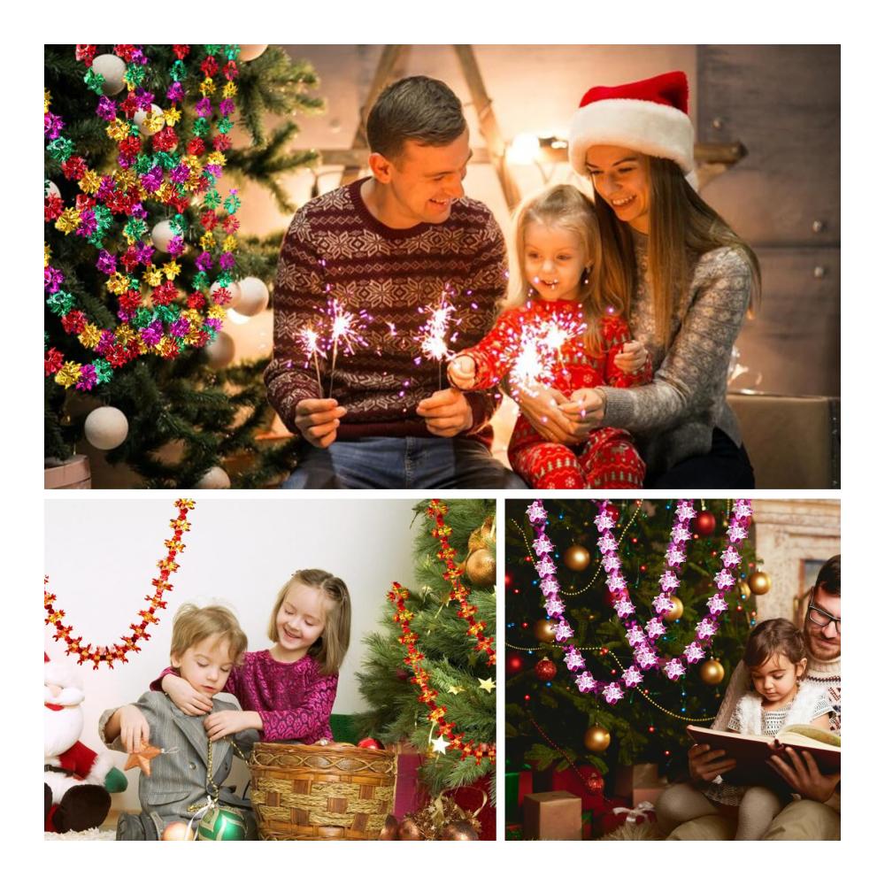 Weihnachten Lametta Girlanden Set - 13er Pack Glänzende Farbige Girlanden für Festliche Dekorationen am Baum Hochzeit Party - Innen &