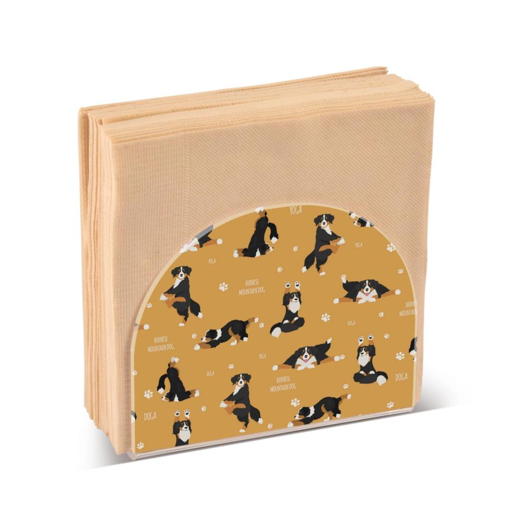 Stilvoller Serviettenhalter Yoga-Hunde-Design | Berner Serviettenspender | Platzsparend & aufrecht | Perfekt für Restaurant & Wohnkultur | Acryl-Design