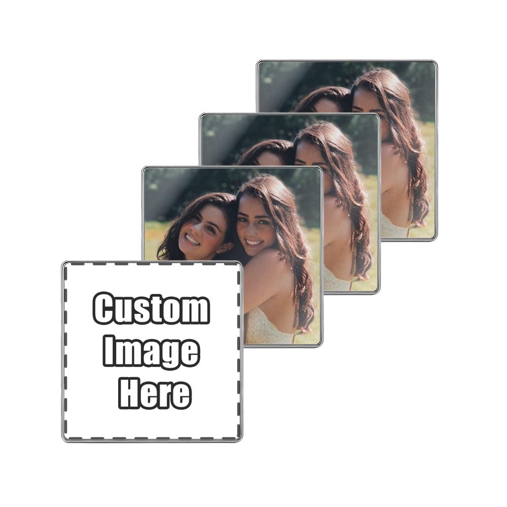 Personalisierte Foto Magnetrahmen Set - 4 Stück Herzform Magnete für Küche Kühlschrank - Selbst Gestalten Bilderrahmen - Dekorative Fotomagnete mit Platz für Ihre Lieblingsbilder