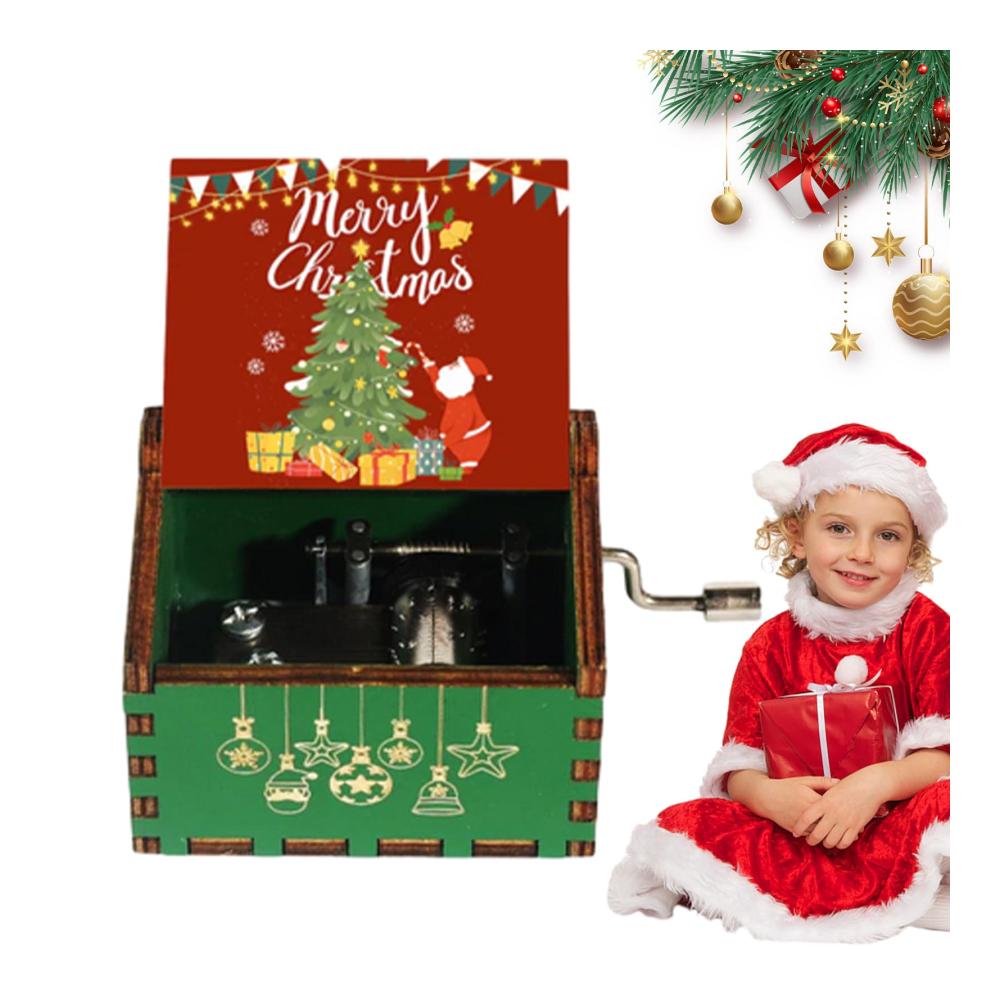 Exquisite Handkurbel Spieluhr aus Holz - Klassisches Design | Perfektes Geschenk für Geburtstag Weihnachten & mehr | Melodiezauber für jeden Anlass | Dekorative Erinnerung
