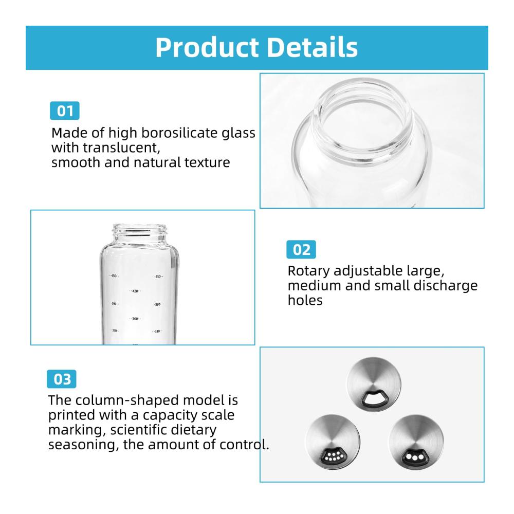 Entdecken Sie den Genuss 2er Set 500 ml Gewürzgläser aus hochwertigem Borosilikatglas mit praktischem Drehdeckel. Perfekte Gewürzstreuer für Küche Esszimmer Grill & Outdoor-Aktivitäten. Mit 3 verschiedenen Edelstahl-Gewürzlöchern für individuellen Geschmack. Frische und Vielfalt in jedem Bissen