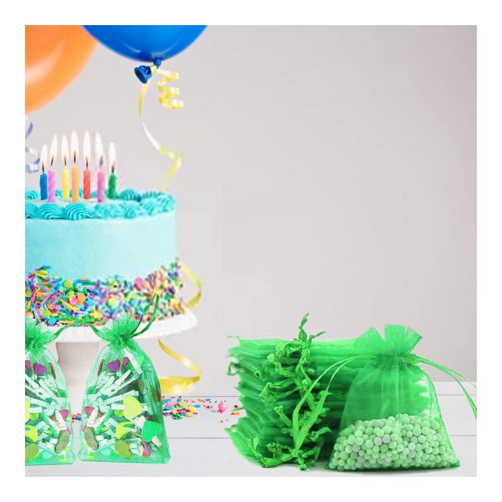 50 Stück Verpackungsbeutel Organza für Geschenke Schmuck und Obst – Grün 20x30cm