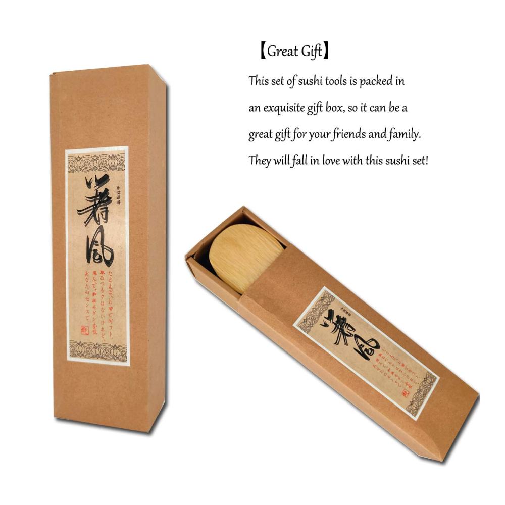 Sushiteller Deluxe Set - 13-teiliges Kit mit Bambus Sushi Matte Karbonisierter Rollmatte Vorhang Maker für Anfänger 2 Rollmatten 10 Paar Essstäbchen Reisstreuer Paddel - Alles was Sie für perfektes hausgemachtes Sushi benötigen