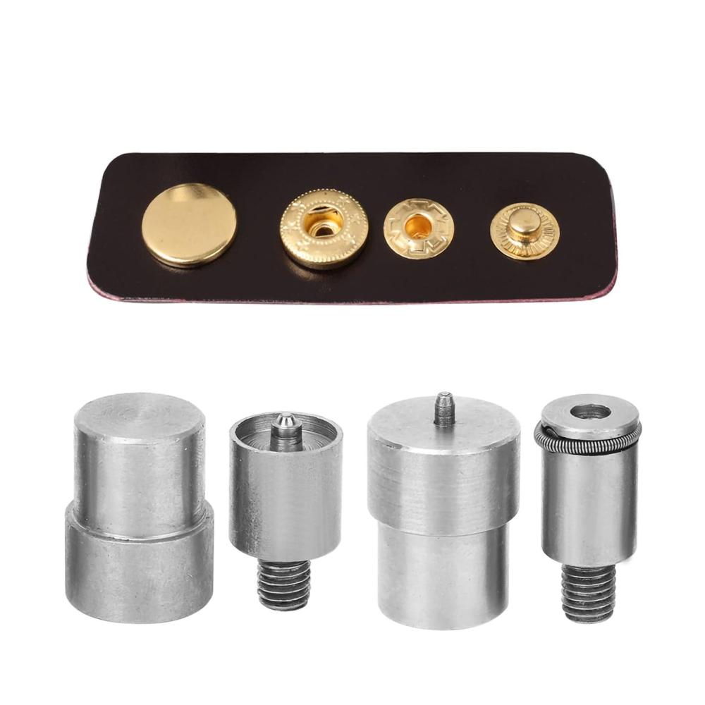 Hochwertige Schnappmatrizen-Nietpresse | Silberner Edelstahl | 4-teiliges Druckknopf-Ersatzkit für 651 633 831 | 7x5x3 mm | Robust und langlebig