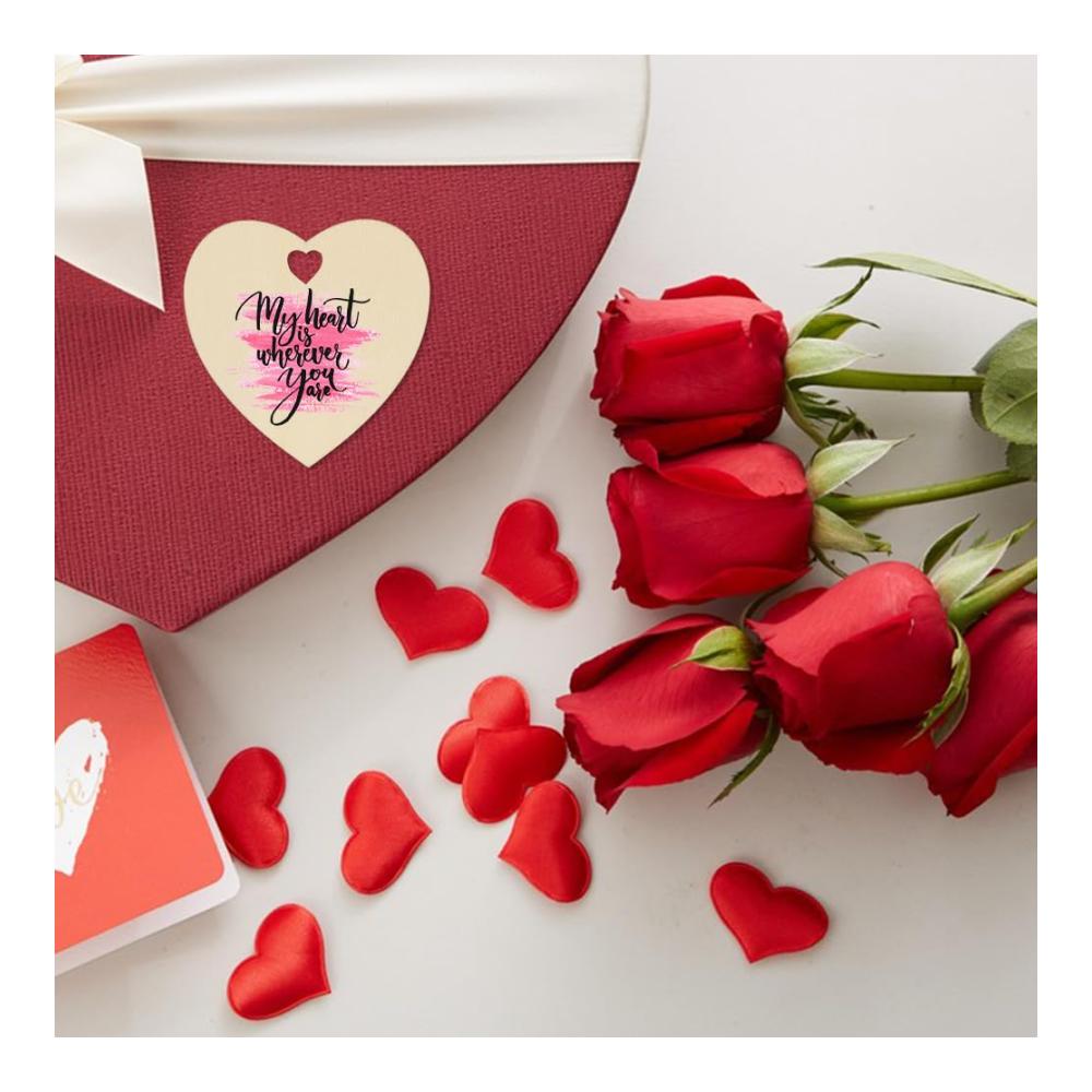 Gästebuch Herzdekoration – 50 Holzanhänger zum Dekorieren von Valentinstag Geburtstagen Weihnachten & Hochzeiten – Handgefertigte DIY-Herzformen – 79 x 79mm
