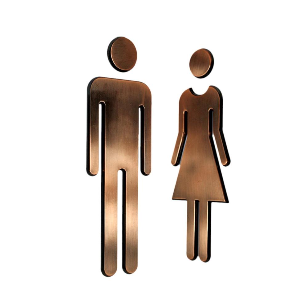 Antike Wand- & Türschilder 2er Set Klebende WC-Schilder für Damen und Herren. Stilvolle Toilettentür Aufkleber im Vintage-Look. Männer & Frauen Symbol für Ihr WC. Attraktiv