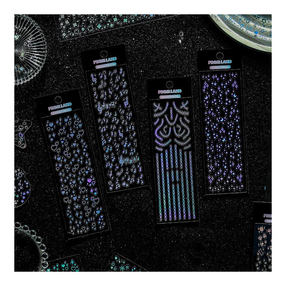 Entdecken Sie die Magie der Kreativität mit unseren hochwertigen Sticker-Sets! 140 funkelnde Blätter Schmetterlinge Herzen und Sternenhimmel für DIY-Karten Planer Fotoalben und mehr. Transparente PET-Aufkleber für eine ästhetische Note. Verschönern Sie Ihr Scrapbook mit Glitzer