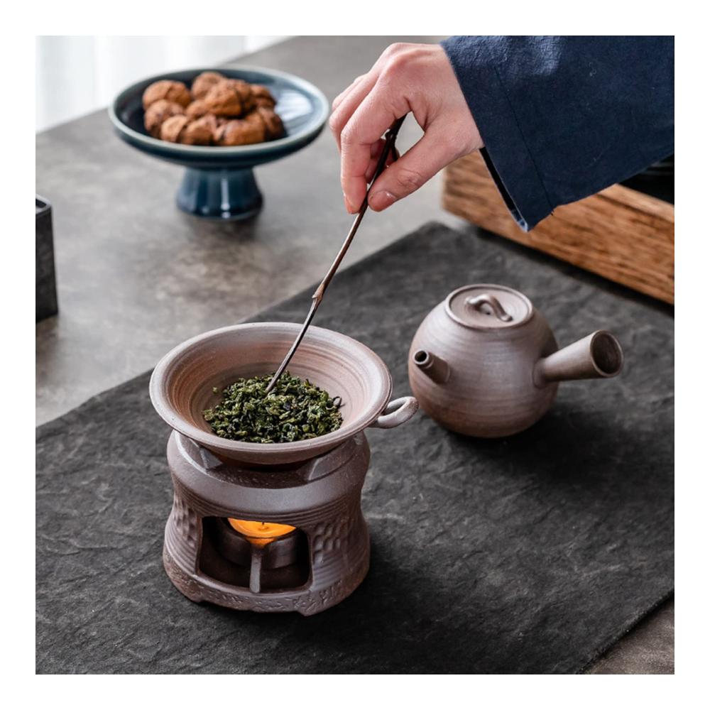Keramik Stövchen Teekanne Herd Heizvorrichtung für Teelichter Kaffeeröster Aromatherapie & Ätherische Öle – Metallisches Design für Zuhause & Büro