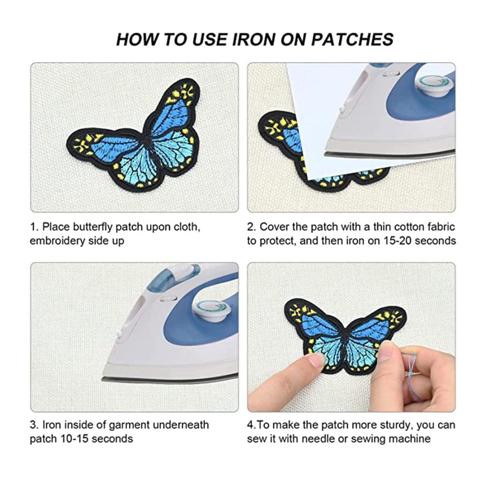 Exquisite Stickerei Schmetterling Applikationen für DIY-Kleidung | Aufnäher & Aufbügelflicken | Bestickte Patches zum Nähen von Axinyue - Kreative Gestaltung mit hochwertigen Applikationen