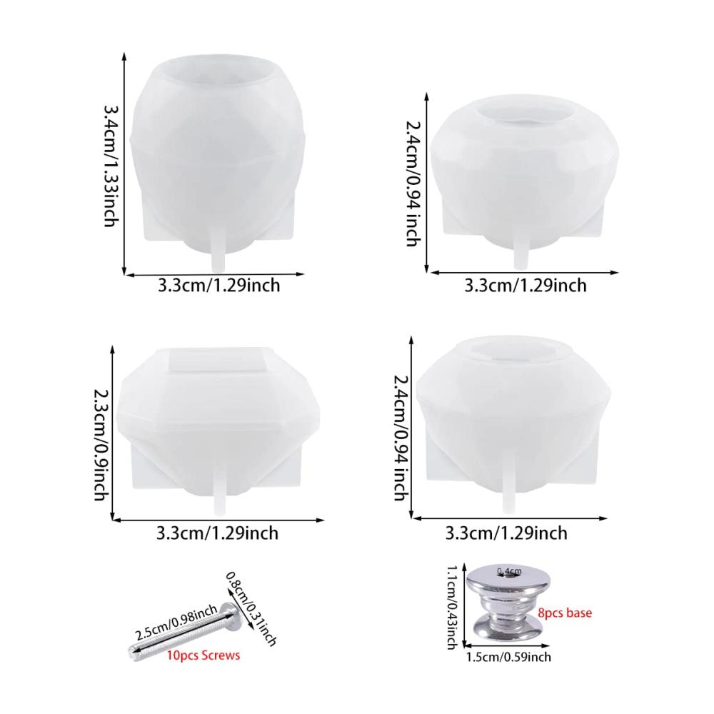 4 Stück Schubladengriffe Silikonformen Set - Türgriff Formen für Epoxidharz Gießen - DIY Schrankgriffe inkl. Schrauben - Hochwertige Resin Formen für Modellieren & Gießen - Küchen- und Möbelhandhabung einfach gemacht