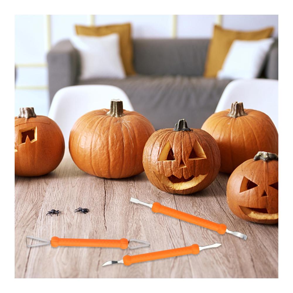 Professionelles Tranchiermesser-Set 7-teiliges Edelstahl-Kürbis-Schnitzwerkzeug für Halloween. Inklusive Tragetasche. Ideal für Erwachsene und Kinder. Ein perfektes Geschenk