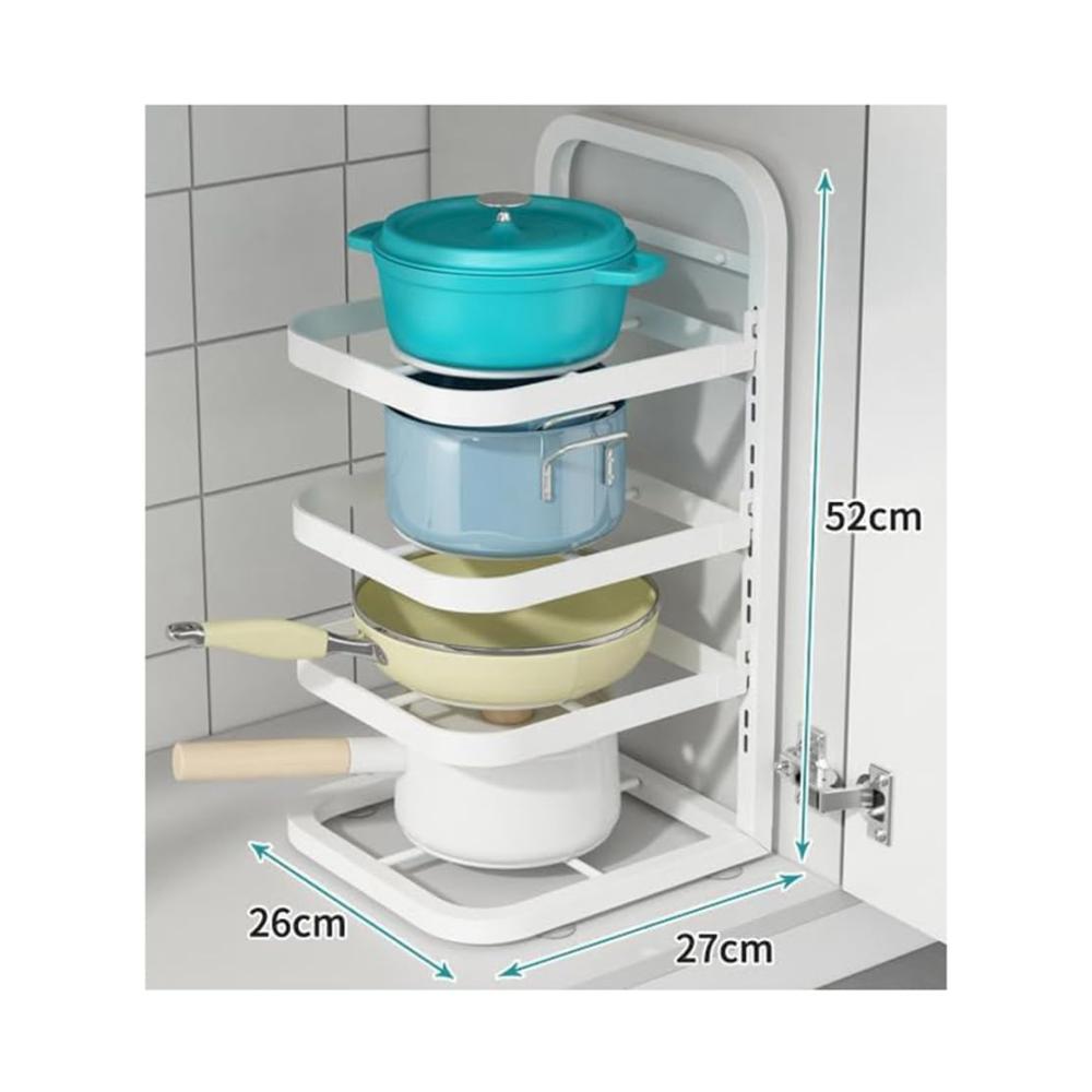 Optimaler Platzspar-Topfregal & Pfannenhalter – INTCHE Unter-Schrank Organizer für Küche | Verstellbare Hängeleisten & -regale | Einfache Montage &