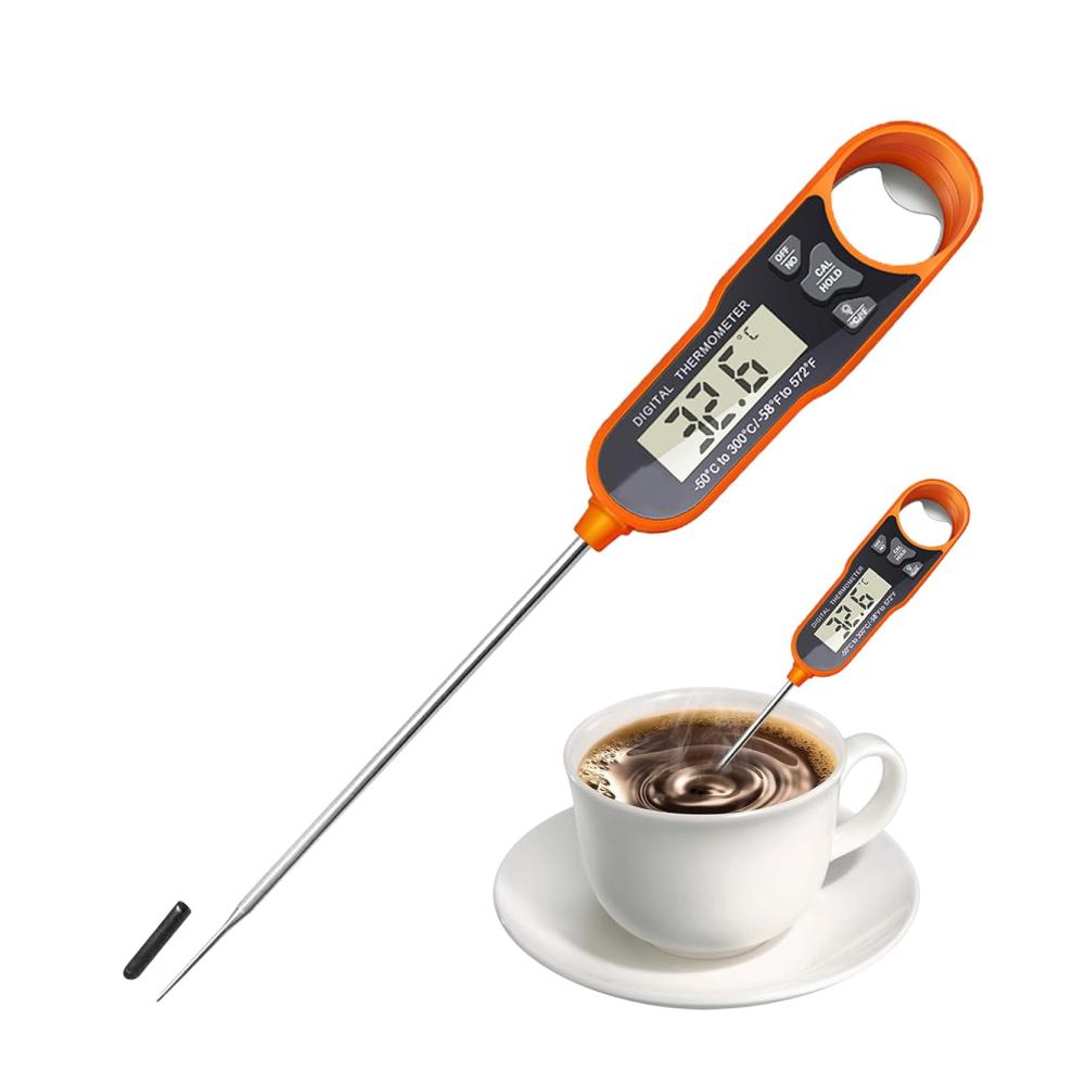 Digitales Bratenthermometer | Sofort ablesbare Fleischtemperatur | Multifunktionaler Lebensmittel-Thermograph mit Flaschenöffner-Design | Ideal für Braten Steaks