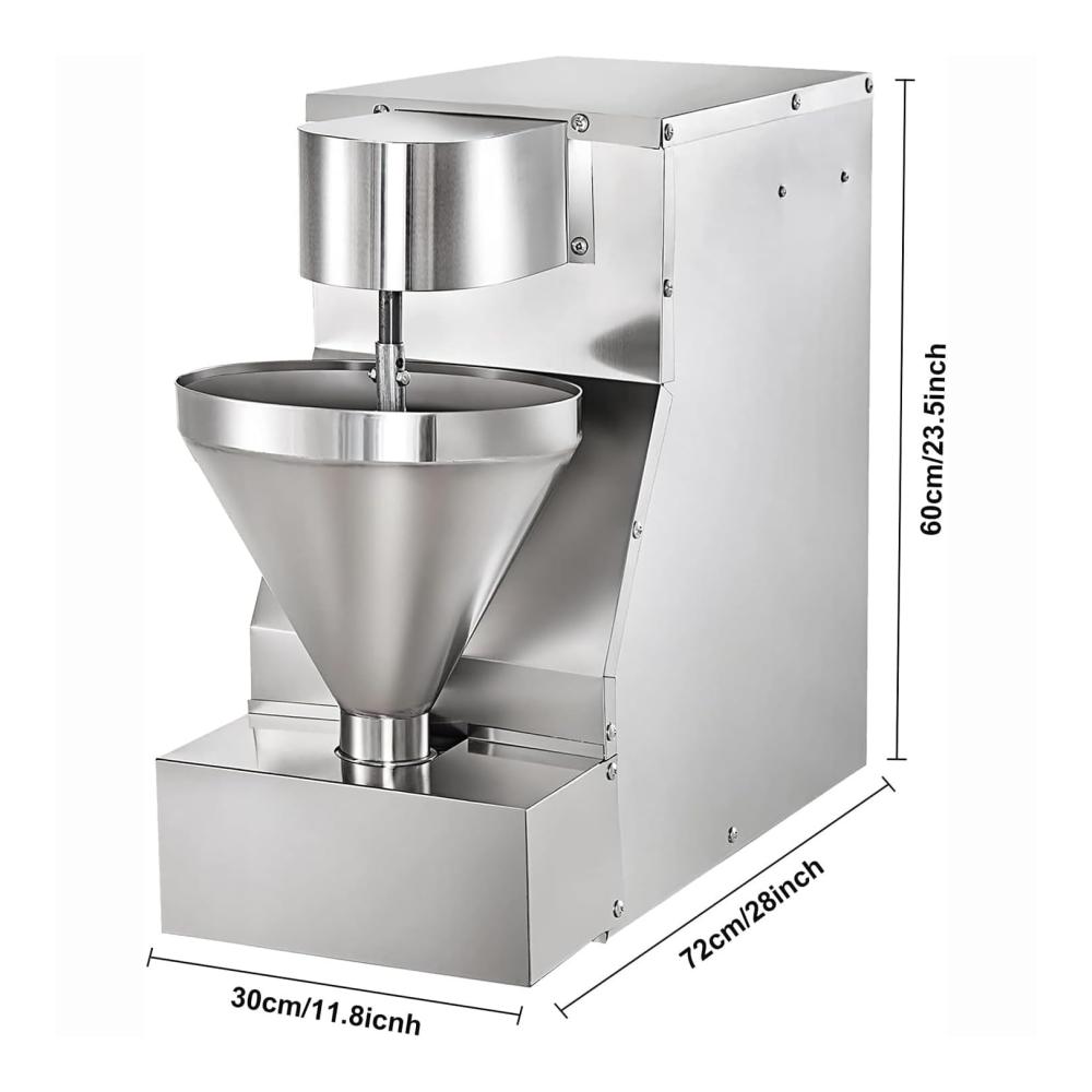 Entdecken Sie den Meister des Fleischklopfens! Kommerzieller Edelstahl-Fleischbällchen-Maker mit 750 W Leistung. Elektrischer Fleischbällchen-Maker produziert 200–230 Stück/min in 3 Formen (20/24/28 mm). Perfekte Werkzeuge zur Herstellung von Schweinefleisch Fisch und Huhn. Verleihen Sie Ihren Gerichten den richt