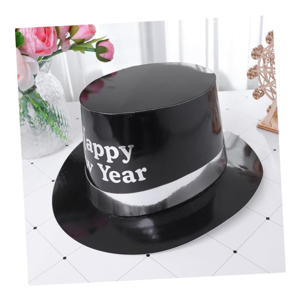 Premium Partyhüte für Kinder & Erwachsene - Lustige Zylinder für Weihnachtsfeiern Silvester & Cosplay-Kostüme - Weißer Papierhut mit Glitzerdeko - Kopfbedeckung & Partyzubehör für jeden Anlass