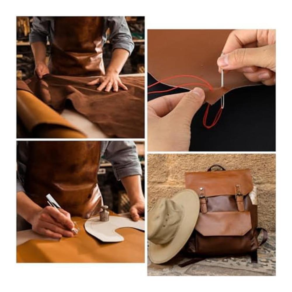 Exklusives 14-teiliges Lederbearbeitungsset Hochwertige 4 mm 1/2/4/6 Zinken-Lederstanze & Nähnadeln mit großem Öhr. Perfekt für Anfänger im Handwerk. Langlebiges Werkzeug für präzise Näharbeiten