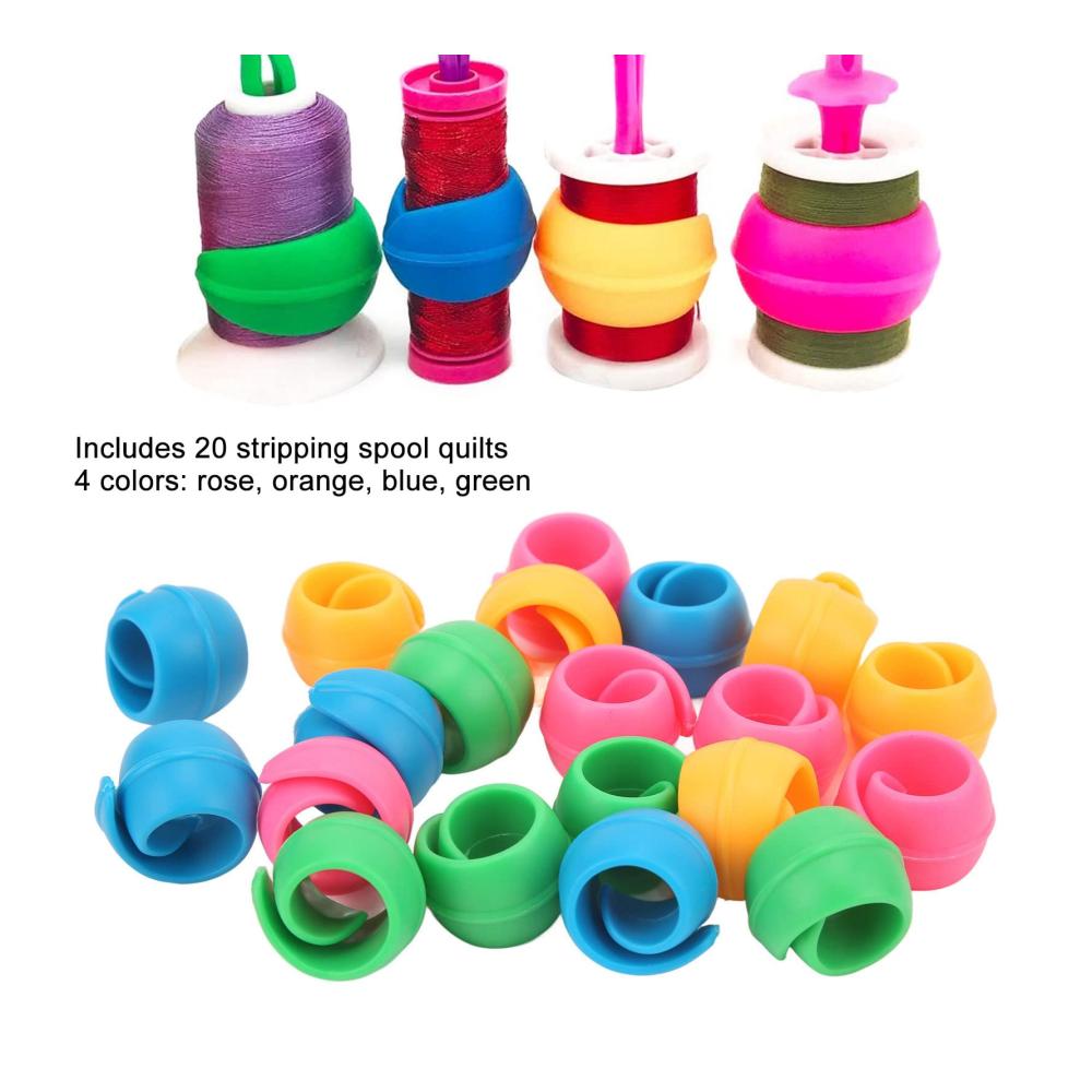 Premium Silikon-Spulenhalter Clips – 20 Stück Fadenhalter für Nähmaschinen Verhindert effektiv das Abwickeln Nähspulenschutz für präzises Nähen und Stickerei Must-Have Zubehör für Nähliebhaber