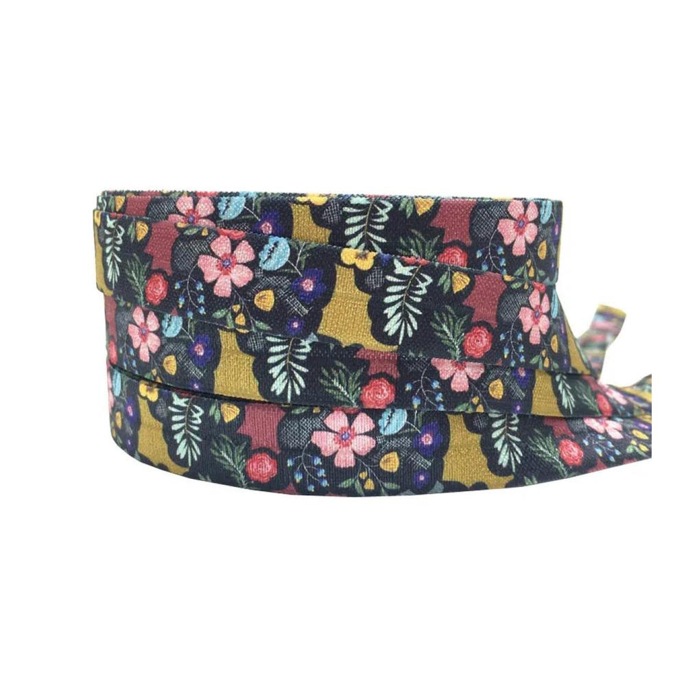 10 Jahre Mädchenarmband Blumen bedrucktes umklappbares elastisches DIY-Kopfbedeckungsband - Nähzubehör & Dekoration - 15 mm Elastische B