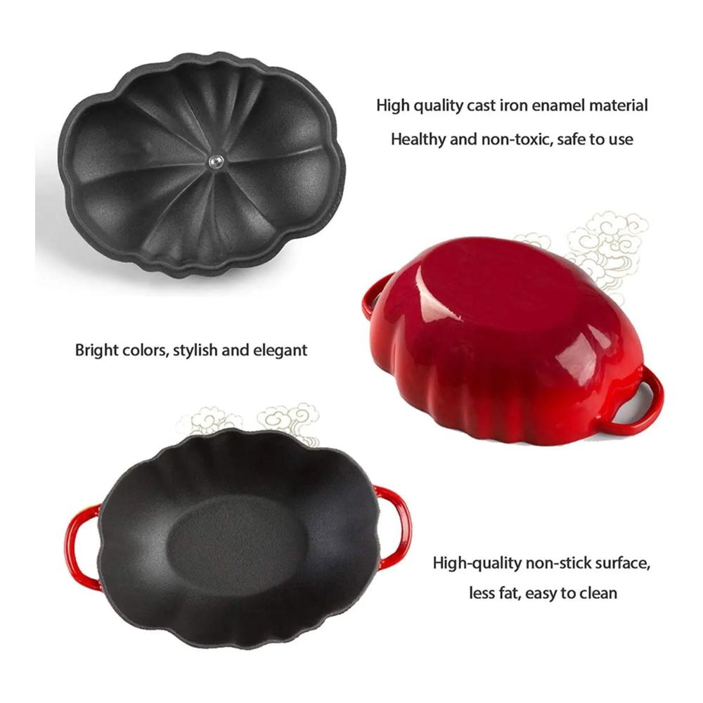 Entdecken Sie die Vielseitigkeit 25 cm emaillierte Gusseisen-Auflaufform mit Deckel | 29 l/07 Gallonen | Kompatibel mit allen