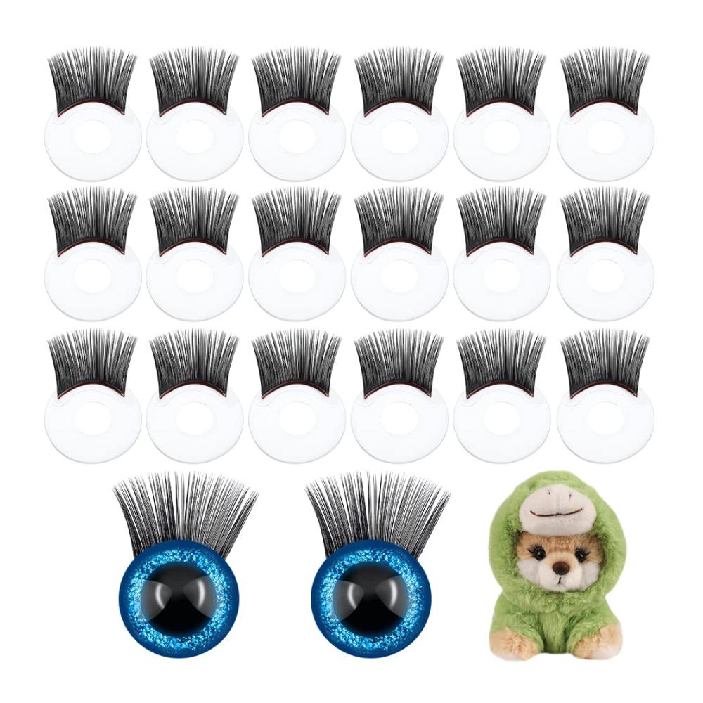 PandaHall 20 Stück Sicherheitswimpern für Puppen Augen-Make-Up-Zubehör für Basteln Kunststoff-Augenwimpern für Amigurumi-Plüschtierherstellung - Augen