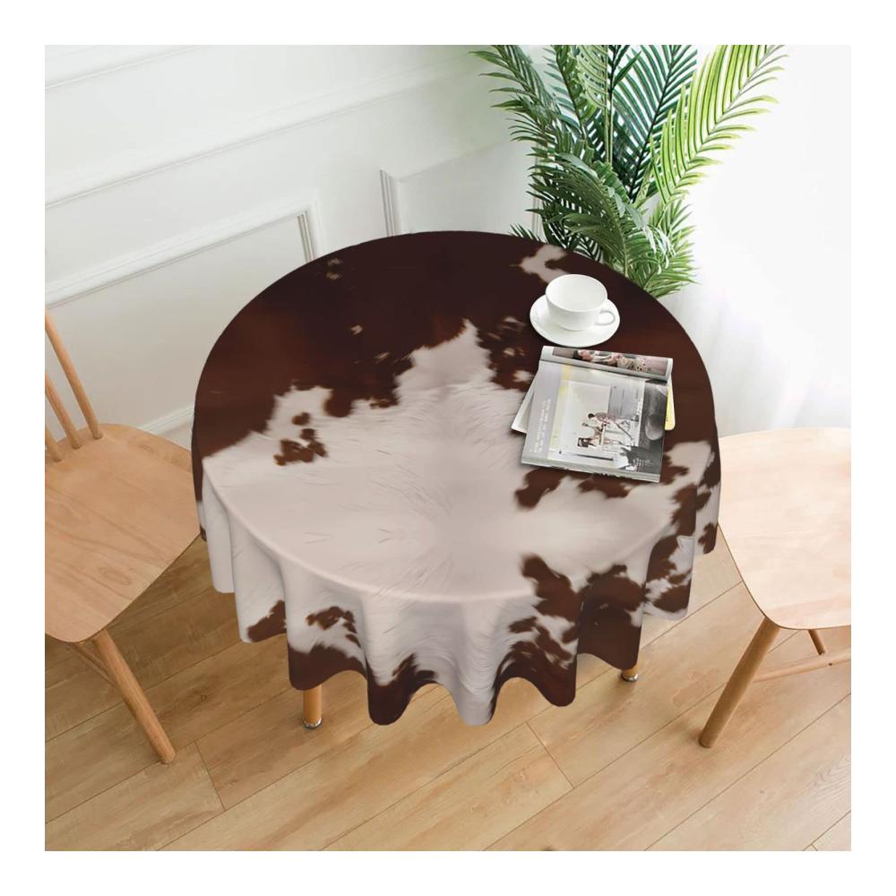 Elegante Rindsleder Tischdecke rund 1524cm - Dekorative Weichheit für Ihren Tisch - Waschbar & Stilvoll für jede Gelegenheit