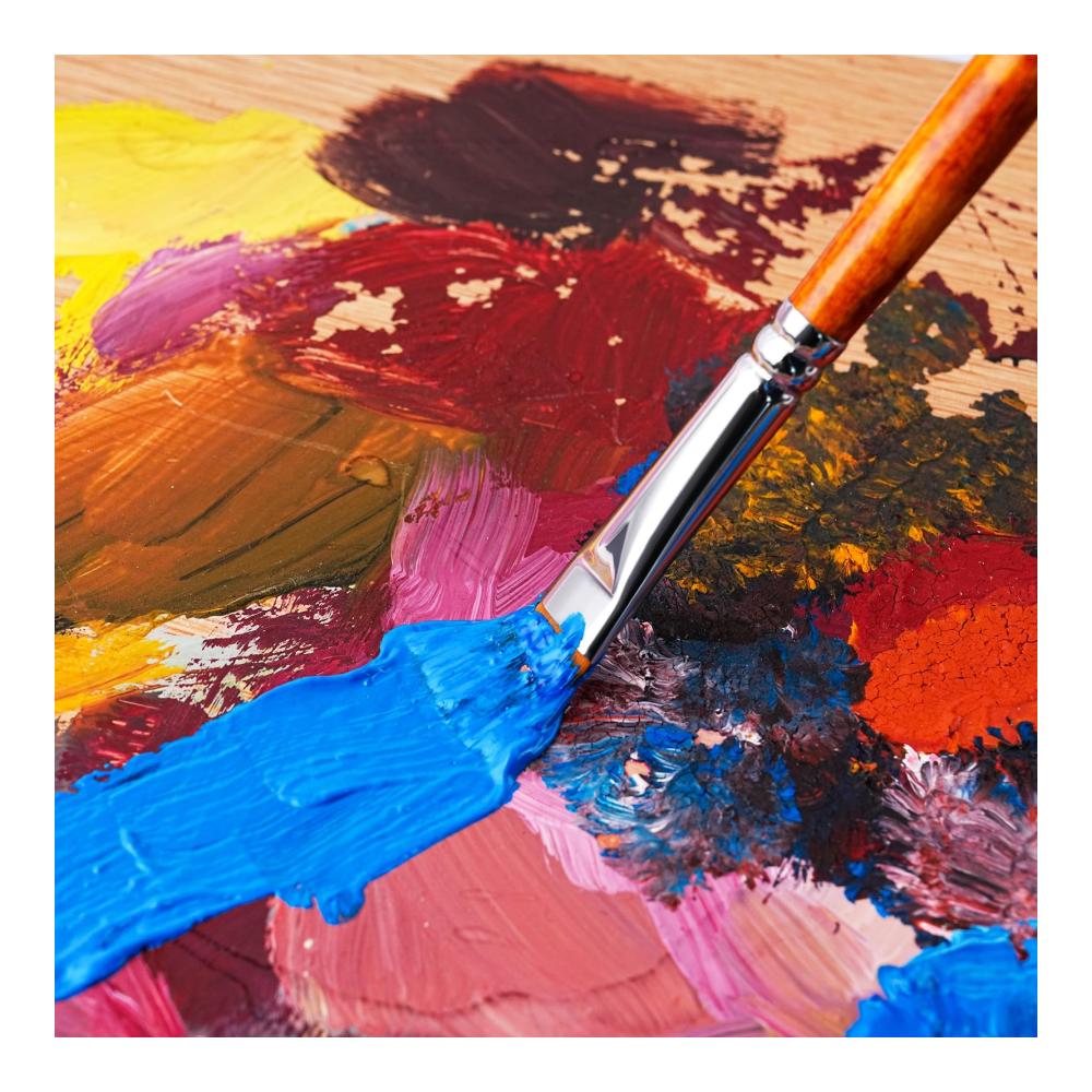 Professionelles Pinselset - 6 Stück | Ideal für Acryl Aquarell Öl & Gouache | Japanische Nylonhaare | Kein Haarverlust | Künstlerpinsel