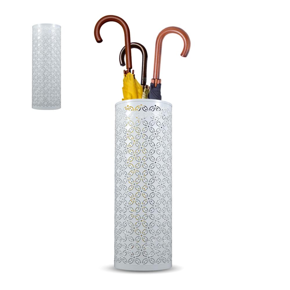 Hochwertiger Metallschirmständer Modernes wasserdichtes Design für 2-4 Regenschirme. Ideal für Eingang Zuhause Büro & Geschäft. Runder hohler Regenschirmhalter (weiß 15x15x42 cm). Schaffen Sie stilvoll Ordnung