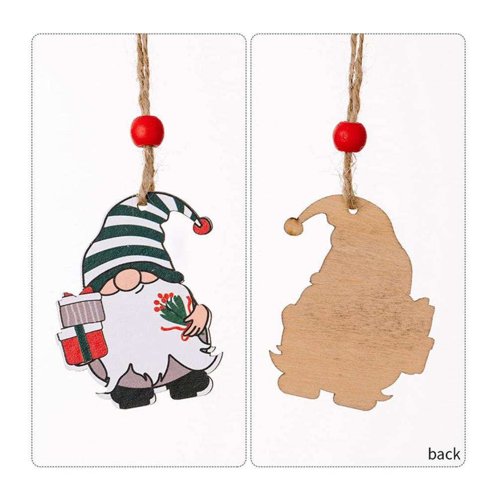 Charmante Weihnachtsbaum-Anhänger aus Holz - 4er Set mit niedlichen Cartoon-Drucken für festliche Dekorationen - Perfekte Baum-Anhänger für die Feiertage