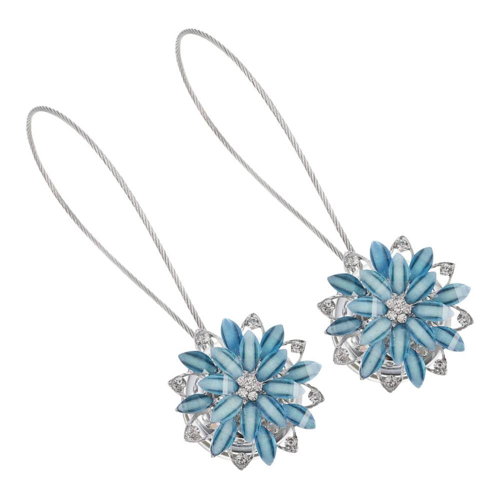 Exquisite Kristallblume Magnetische Vorhang-Raffhalter für glanzvolle Akzente - Perfekt für Hochzeit Balkon & Zuhause - Dekoratives Raffhalter Seil