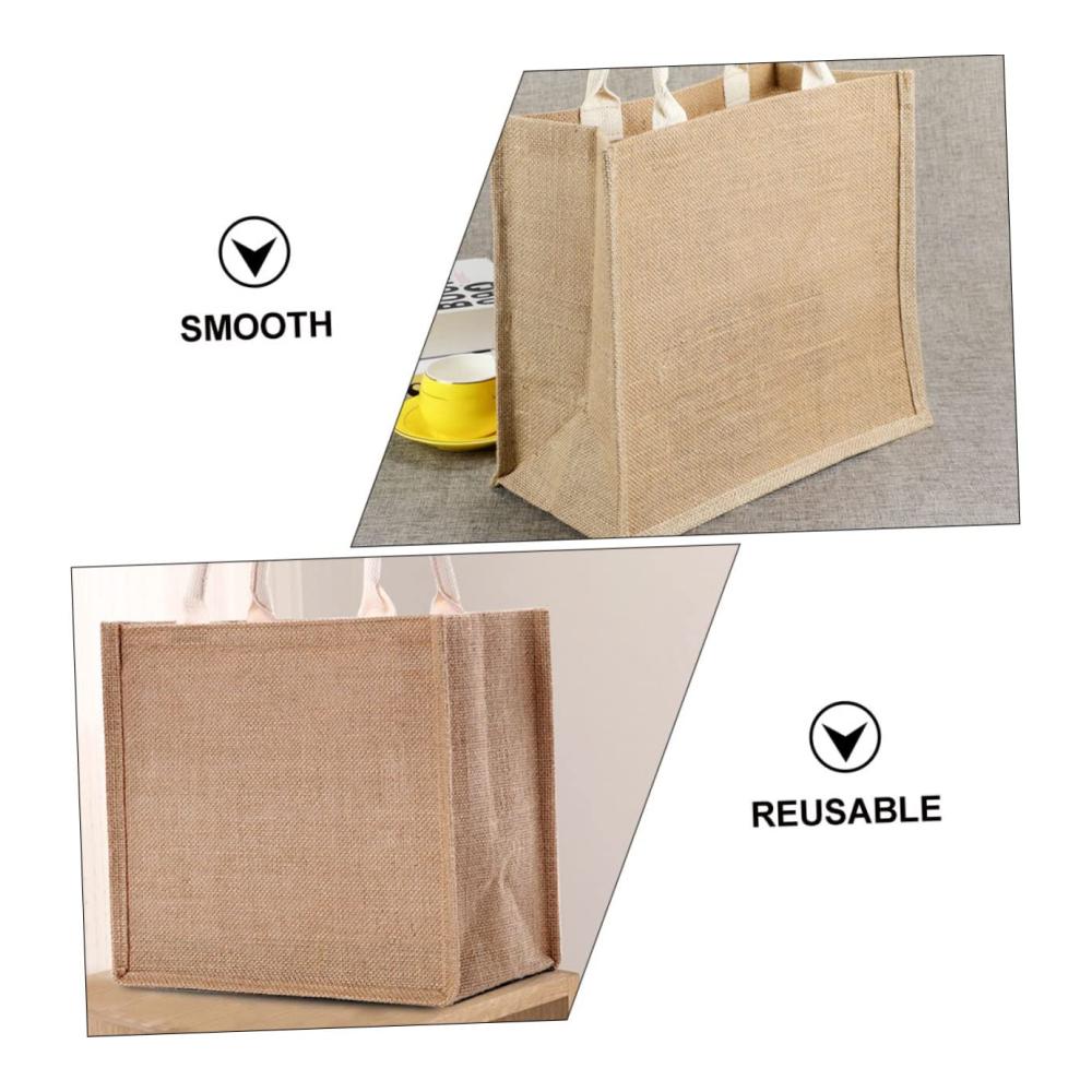 2er Set Einkaufstaschen aus Leinen – Nachhaltige Totebags für umweltbewusste Einkäufer | Multifunktionale Taschen für Geschenke und den täglichen Gebrauch | Robuste Jute Geschenktaschen inklusive