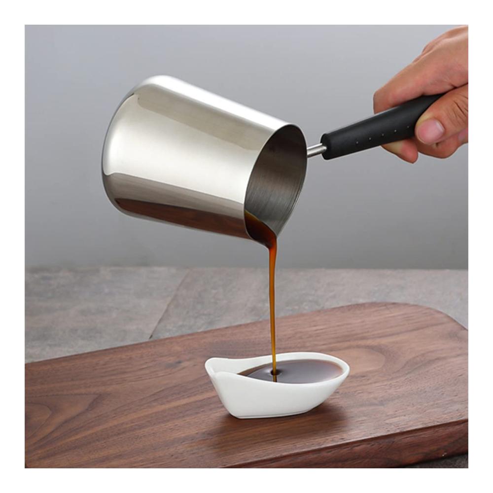 Genießen Sie köstlichen Kaffee mit unserer hochwertigen 600ml Milchbutterwärmer. Türkischer Kaffee wird zum Genuss in unserem Edelstahlschmelztopf mit Ausguss für Tee und schneller Heizung. Perfekt für Kaffeekannenliebhaber