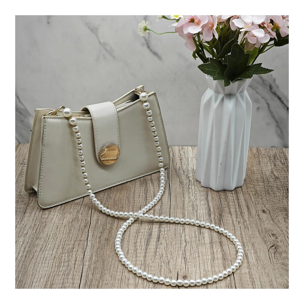 Handgefertigte Eleganz HAOBIN Taschengriffe & Kettenriemen Set mit Perlen für stilvolle DIY-Taschenherstellung. Exquisite Perlenketten ersetzen oder dekorieren Brieftaschen und Handtaschen. 100 cm lang