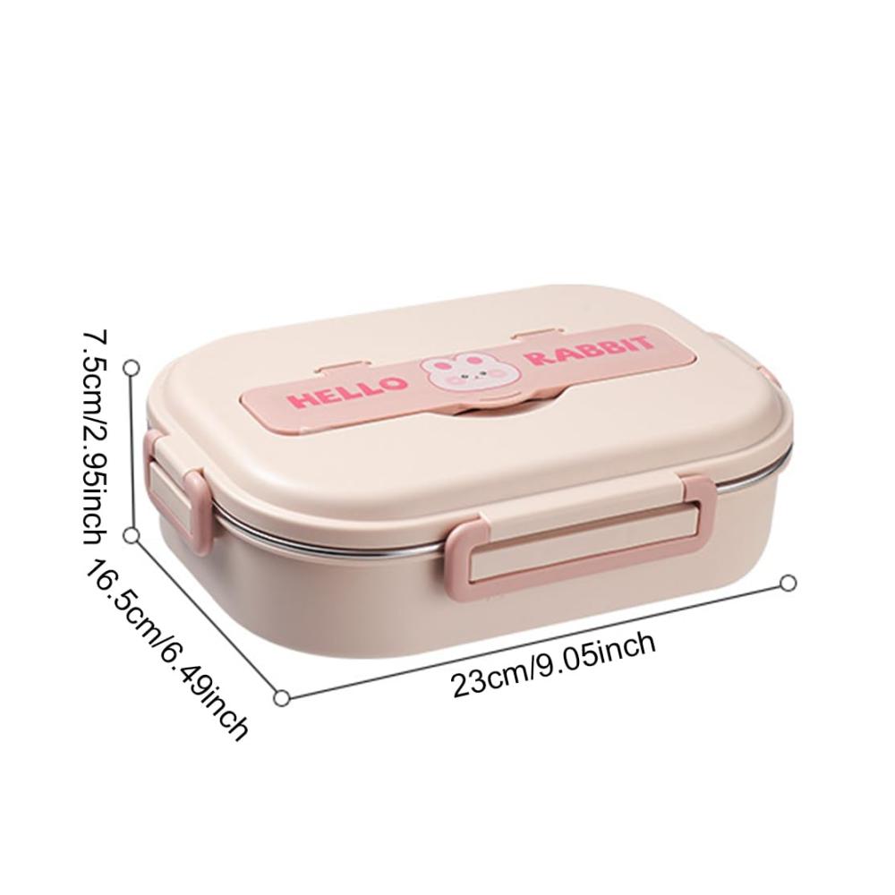 Premium Edelstahl Lunchbox mit auslaufsicherem Verschluss und Besteck | Thermo-Bento für Mikrowelle | Leicht zu reinigen | 2/4/5 Gitter für Schule und Arbeit