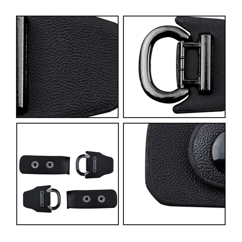 4 Paar stilvolle Metall Gürtelschnallen - Hochwertige Lederverschlüsse für Cardigans Kleidung & DIY Handwerk - Nähzubehör inklusive Nähhaken & Clips