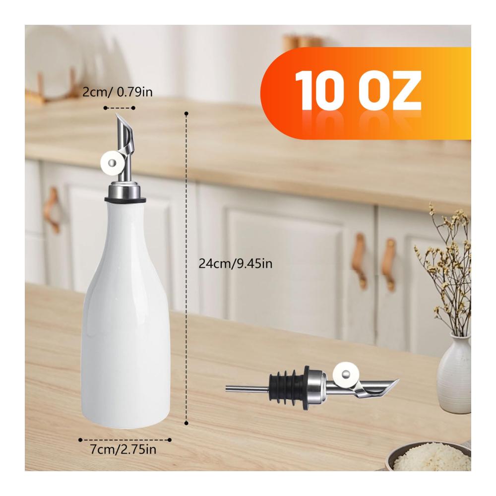 300 ml Keramik-Ölspenderflasche Tropffreier Olivenölspender & Gewürzbehälter mit Deckel – Ideal für Öl Essig Sojasauce – Stilvolle Aufbewahrung & Dosierung