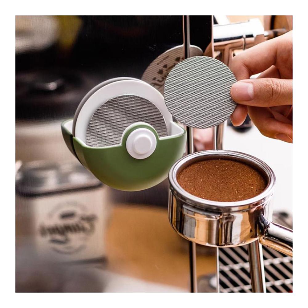 Kaffeefilterbox mit Deckel für Wandmontage - Praktischer Einwegfilter-Aufbewahrungsbehälter - Halter für 51 mm/54 mm/58 mm Kaffeefilter - Organizer für Kaffeefilterpapier - Espresso Zubehör