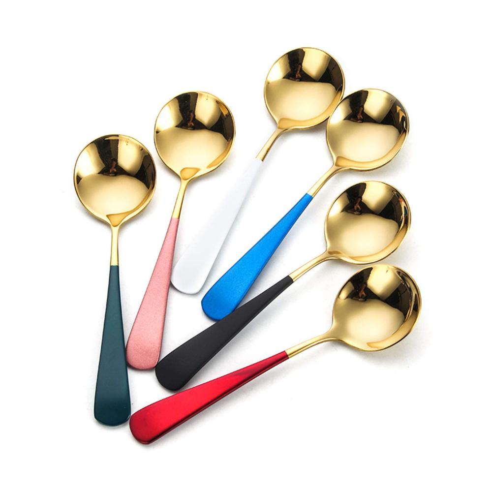 Entdecken Sie den Genuss – Suppenlöffel-Ensemble 4 elegante Edelstahl-Löffel für Suppe Dessert Tee & Kaffee - Perfektes Küchenzubehör für exquisiten Geschmack und Stil