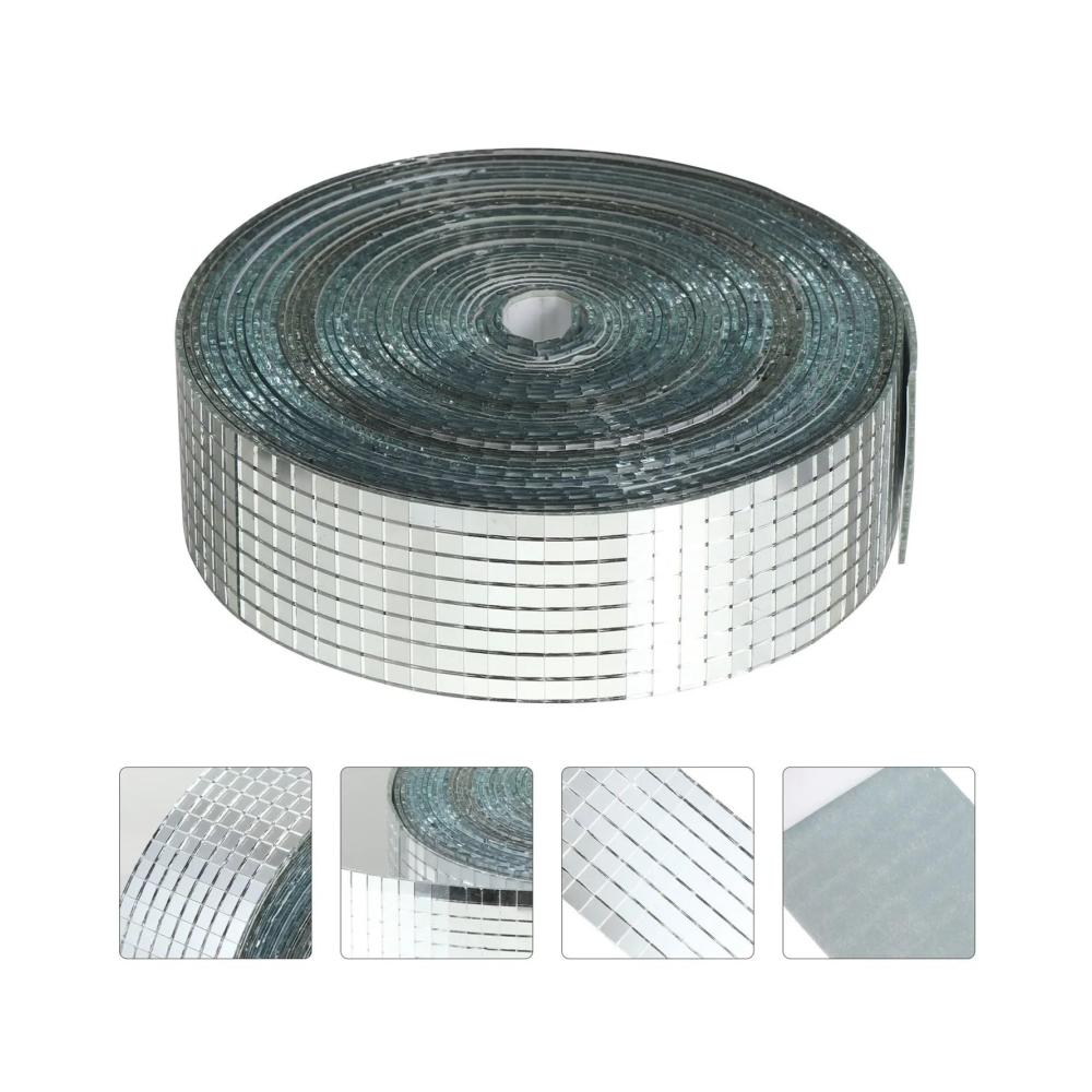Entdecken Sie die Brillanz Mosaikfliesen Set mit selbstklebenden quadratischen Glasmosaiksteinen und Spiegelblättern für handgefertigte Meisterwerke. Einfache Anwendung! Strahlendes Silberdesign