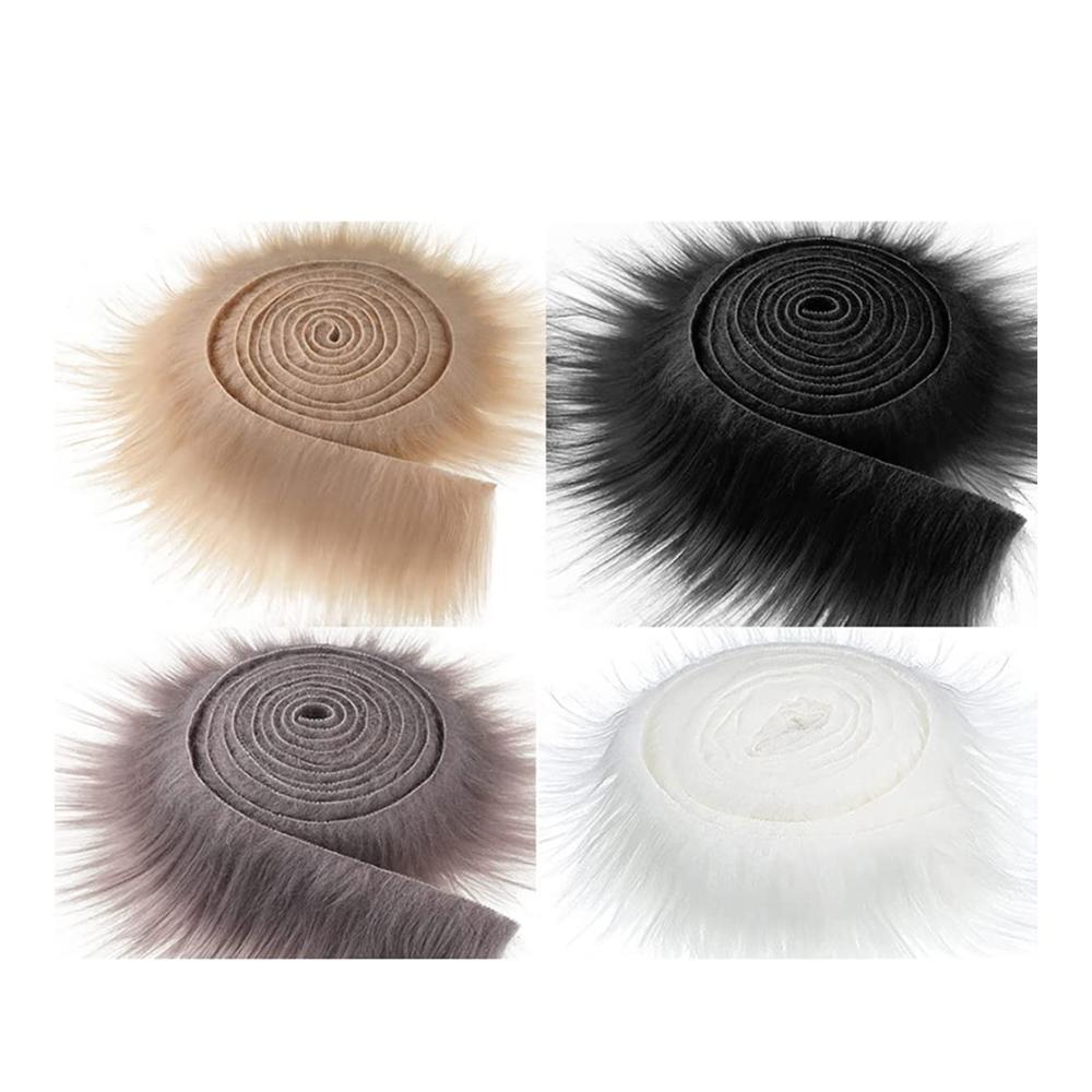 Entdecken Sie erstklassige Textilien JAWSEU Kunstpelz Fellstoff - 4er Pack Zotteliger Pelz Stoff für Basteln Nähen und Dekorieren - Flauschige Pelz Patches - Kunstfell-Band 5 cm x 15 m