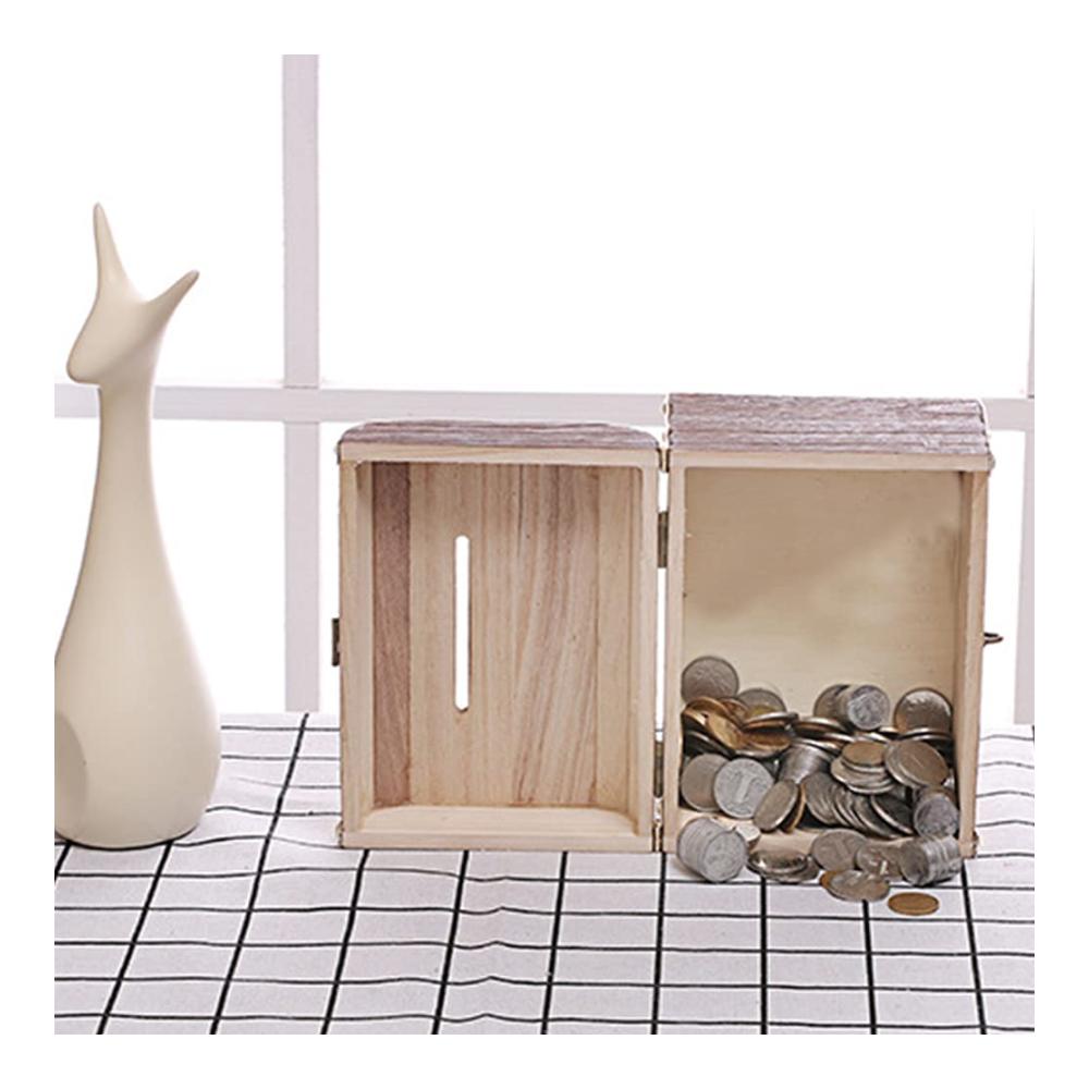 Holztruhe Sparschwein mit Schloss – Vintage Sparbüchse als Schatztruhe für Kinder – Piratenkiste Geschenkbox – Aufbewahrungsbox aus Holz