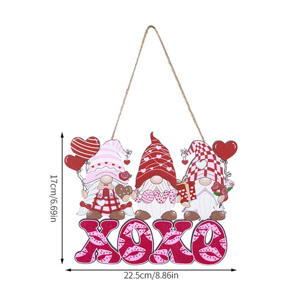 Entzückendes Konfetti Herz Gnome Zwerg Anhänger für stilvolle Valentinstag Dekorationen – Einzigartiges Elfen Türschild Ornament mit Rudolph Charme und Liebe zum Detail