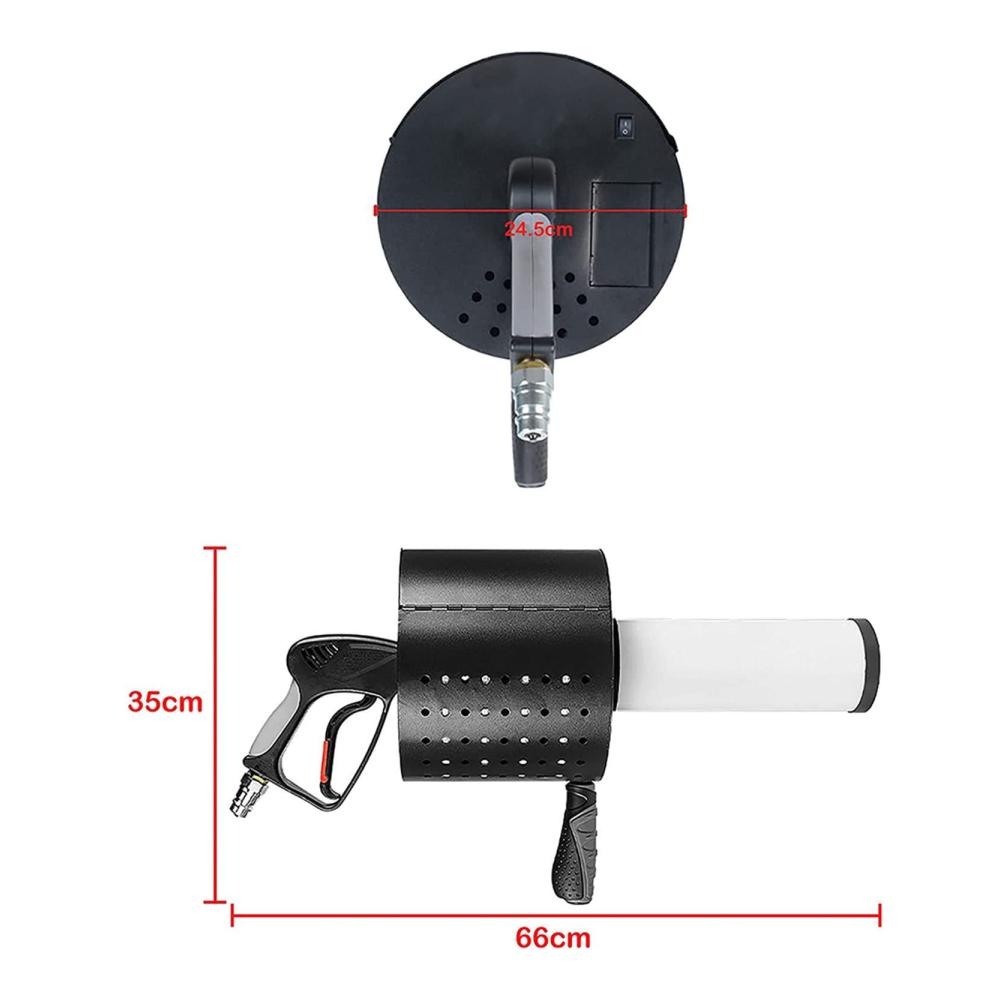 LED Konfetti Kanone Handgehalten CO2 Blaster für Party Hochzeit Club - 7 Farben Professioneller Konfettiwerfer für Konzerte und Events