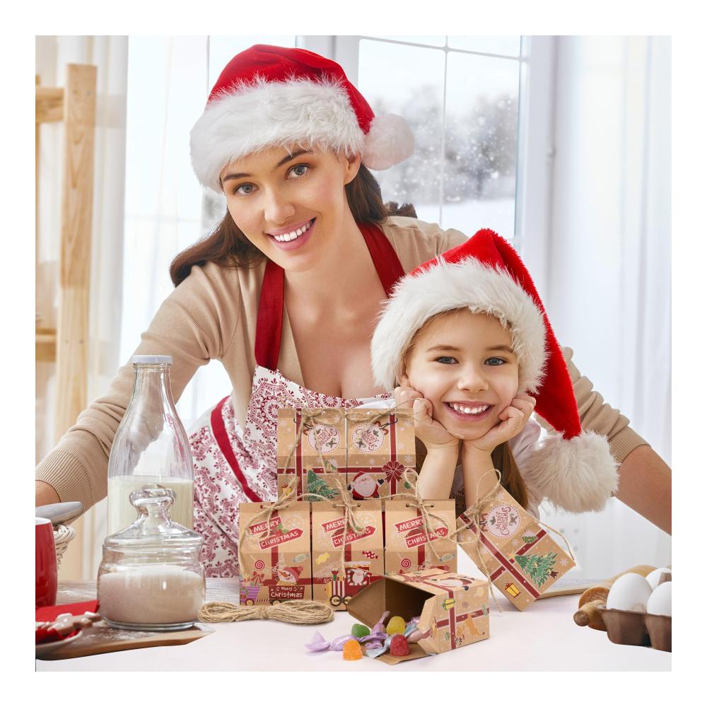 Weihnachtliche Keksdosen für Süßigkeiten & Gebäck 26-teiliges Set - Niedliche Lebensmittelaufbewahrungsgeschenkboxen mit Weihnachtsmotiven - Ideal für Bonbons Kekse Popcorn - 165x145x4cm