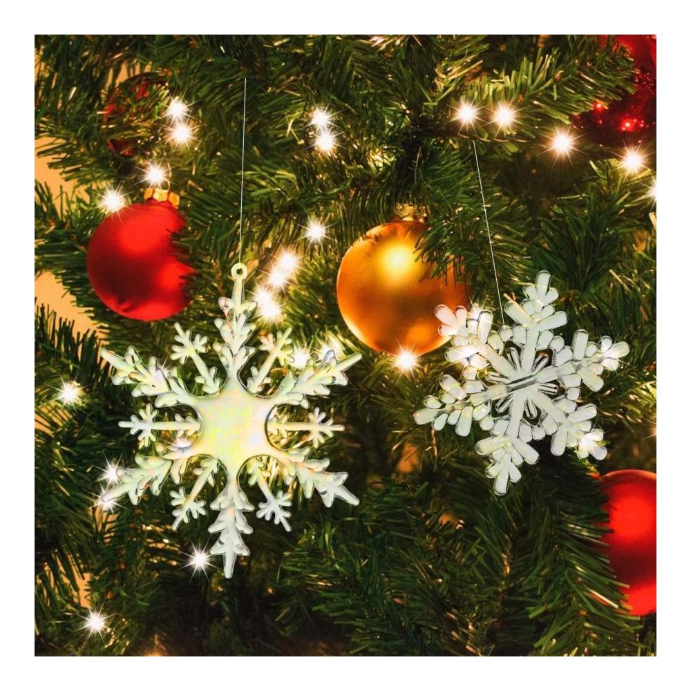 40 Stück Weihnachtsbaum Anhänger Set - Acryl Eiszapfen Schneeflocken & mehr - Weihnachtsdeko für festliche Winterstimmung - Dekoration für Christbaum & Zuhause