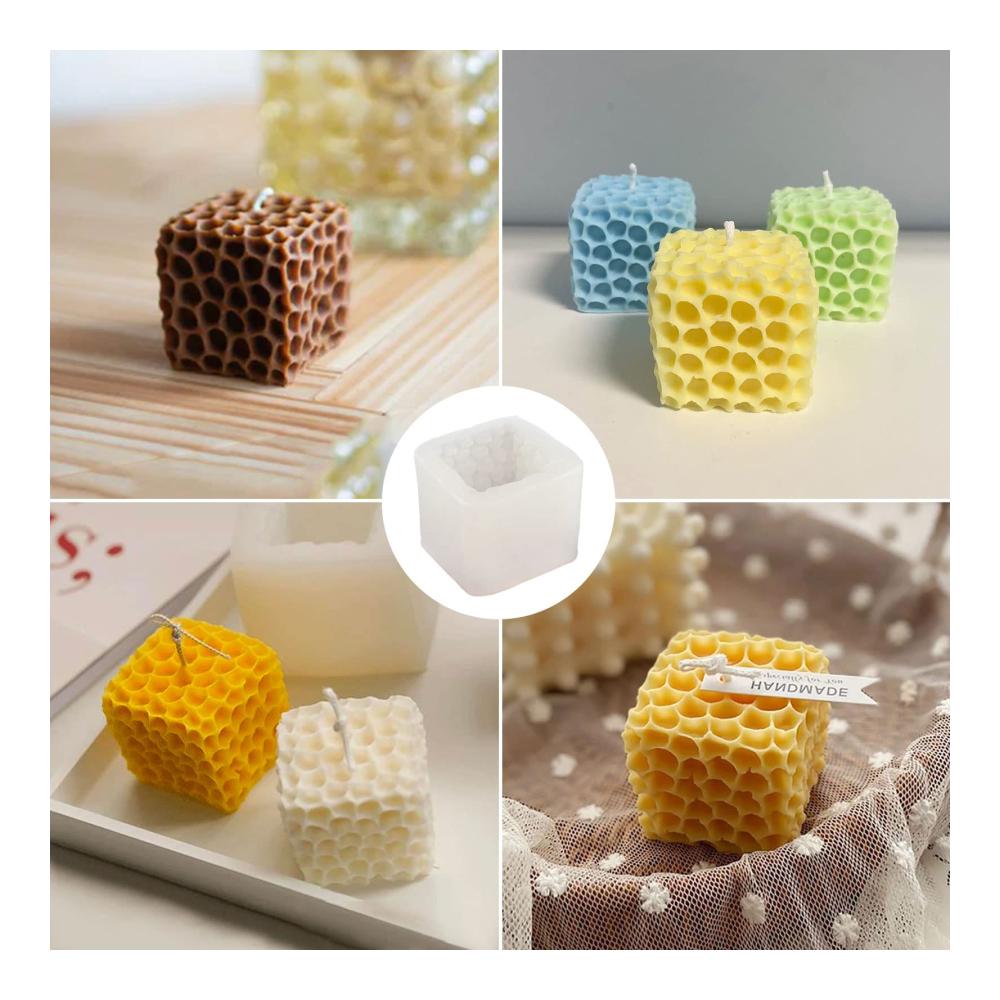 Erstellen Sie mühelos DIY-Kerzen Seifen und mehr! Silikon Gießformen für Bienenwaben-Kerzen Würfel und Blasen. Perfekt für Ihre Kreat
