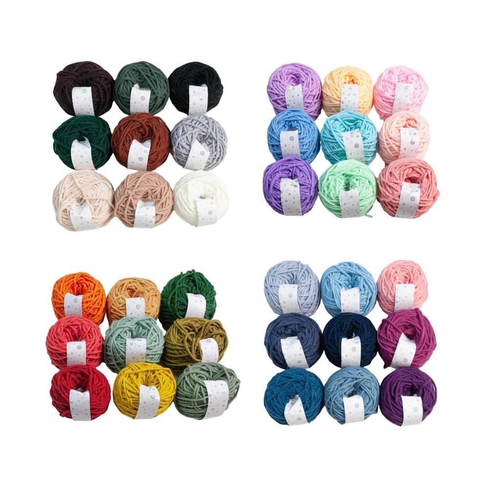 Häkel- & Strickgarn Milchbaumwolle 9 Farben x 40 g - Ideales Häkelgarn für Anfänger und Experten - Perfekt für Pullover Decken und mehr - Inklusive Haken und Anleitungen