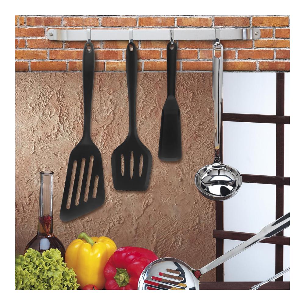 Packung mit 3 hochhitzebeständigen Pfannenwendern aus Silikon | Antihaftbeschichtung | BPA-frei | Spülmaschinengeeignet | Küchenutensilien Set | Ergonomisch geformte Wendewerkzeuge für perfektes Braten